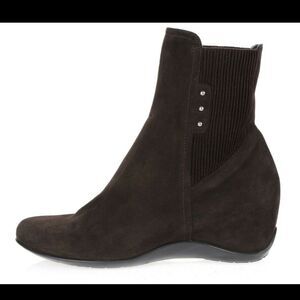 Aquatalia Versus Brown Suede Wedge Ankle Boot 8.5